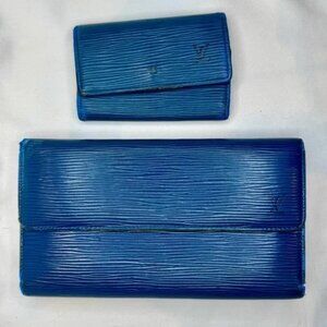 Louis Vuitton Toledo Blue Epi Porte-Tresor Wallet & 6 Ring Key Holder